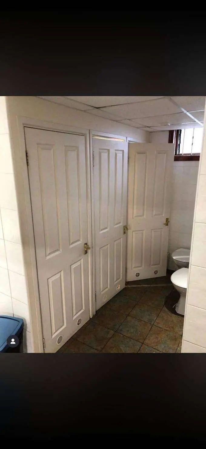 Old cubicle doors before refit